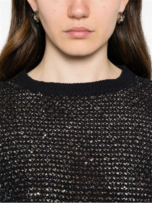 Maglia donna Fabiana Filippi nera con decorazione Fabiana Filippi | MAD276F534M120VR5